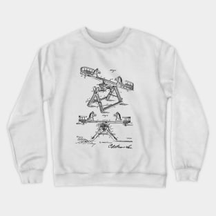 Seesaw and Merry-go-round Vintage Patent Hand Drawing Crewneck Sweatshirt